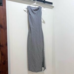 Zara Gray Midi Dress with Slit